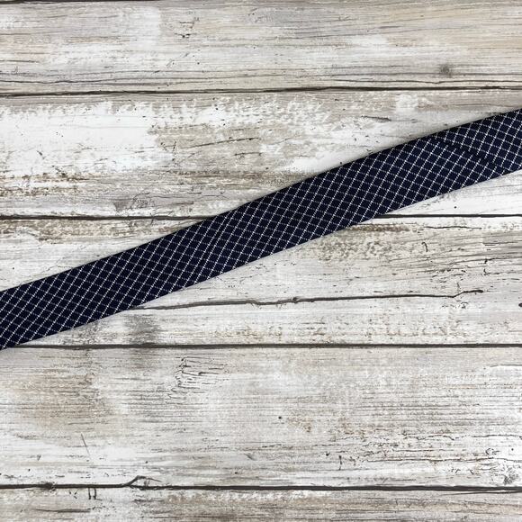 VTG 80s Abercrombie & Fitch Tie Navy Geometric 100% Silk Made in USA 58”x3.75” - Picture 8 of 9